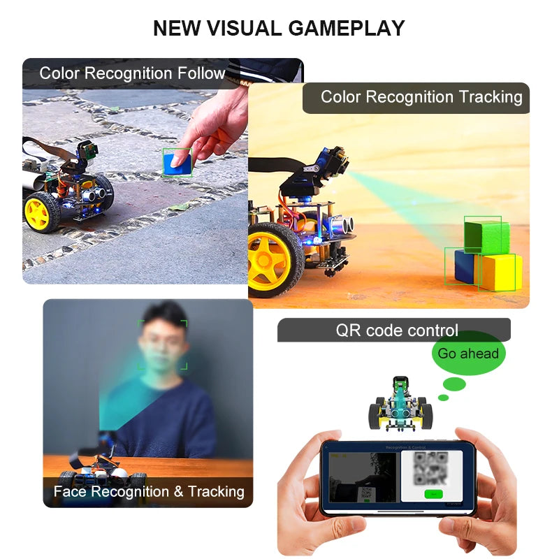 Yahboom Raspberry Pi 5 AI Vision Recognition Robot Car Kit Raspbot With FPV Camera and WIFI Video for Education