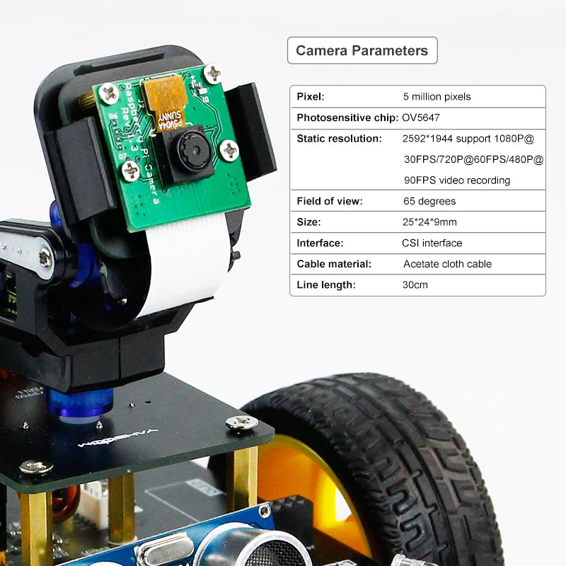 Yahboom Raspberry Pi 5 AI Vision Recognition Robot Car Kit Raspbot With FPV Camera and WIFI Video for Education