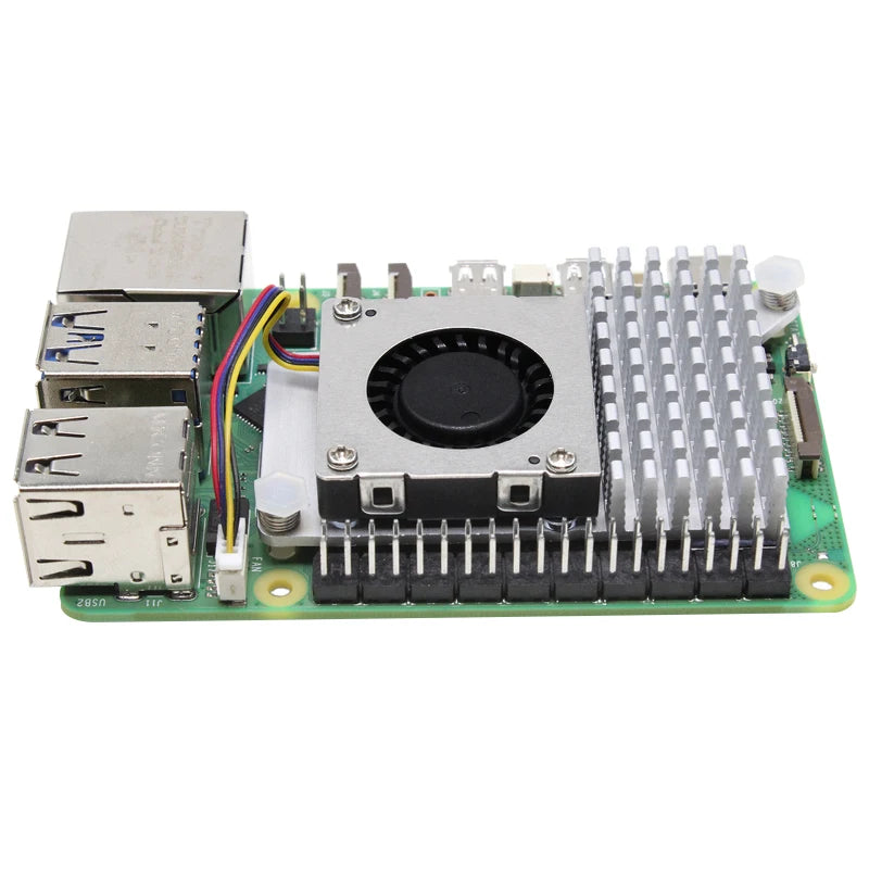 Aluminium Heatsink with Temperature-Controlled Blower Active Cooler Cooling Fan for Raspberry Pi 5 Electronic Modules and Kits