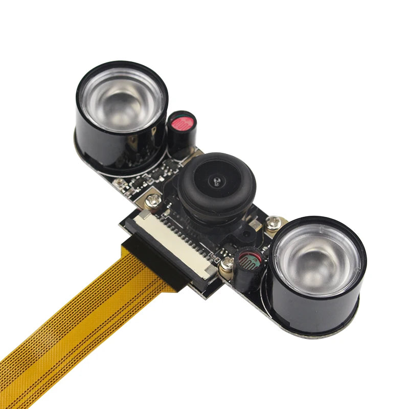 Raspberry Pi Zero 5MP Camera Wide Angle 130° Webcam Module Night Vision Camera + 2pcs IR Lights for Raspberry Pi Zero 2 W 1.3