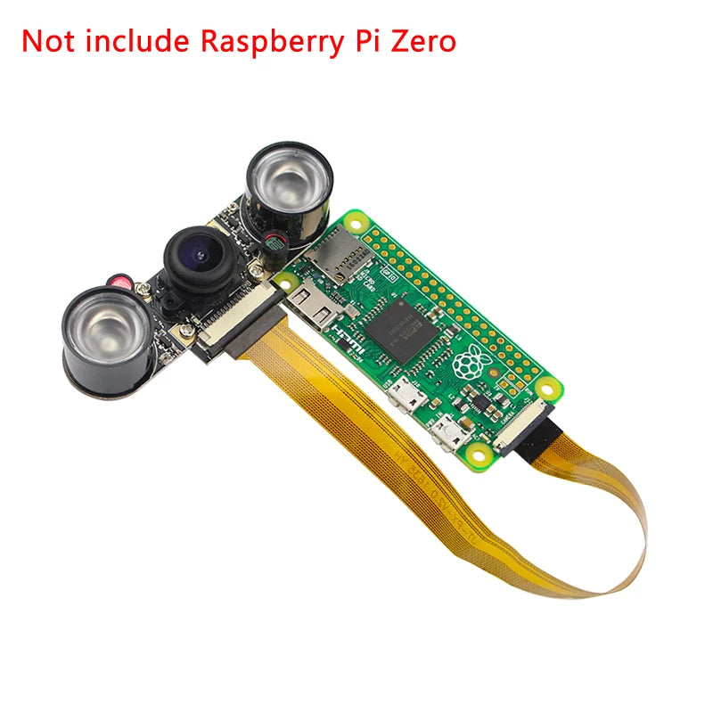Raspberry Pi Zero 5MP Camera Wide Angle 130° Webcam Module Night Vision Camera + 2pcs IR Lights for Raspberry Pi Zero 2 W 1.3