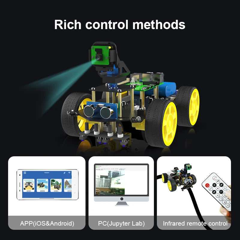 Yahboom Raspberry Pi 5 AI Vision Recognition Robot Car Kit Raspbot With FPV Camera and WIFI Video for Education