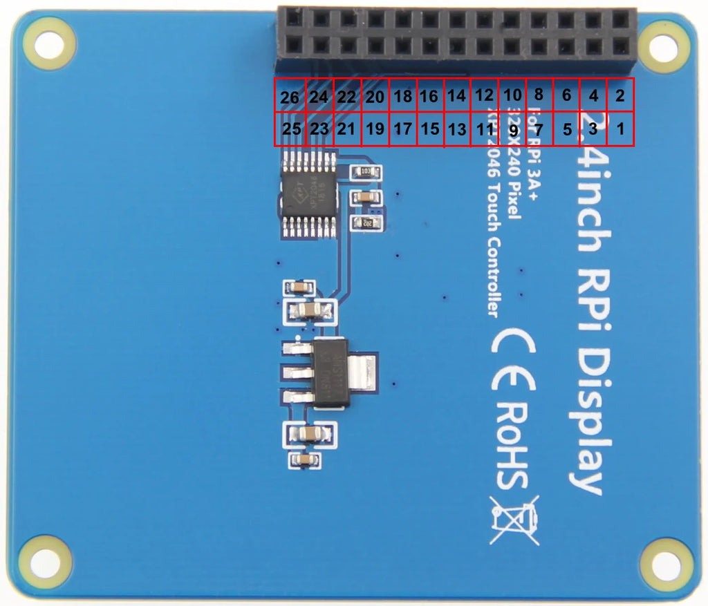 Raspberry Pi 2.4 Inch LCD Touch Screen Monitor 320×240 SPI Interface for Raspberry Pi 3B+ 3B 2B B+ A+ A Zero W