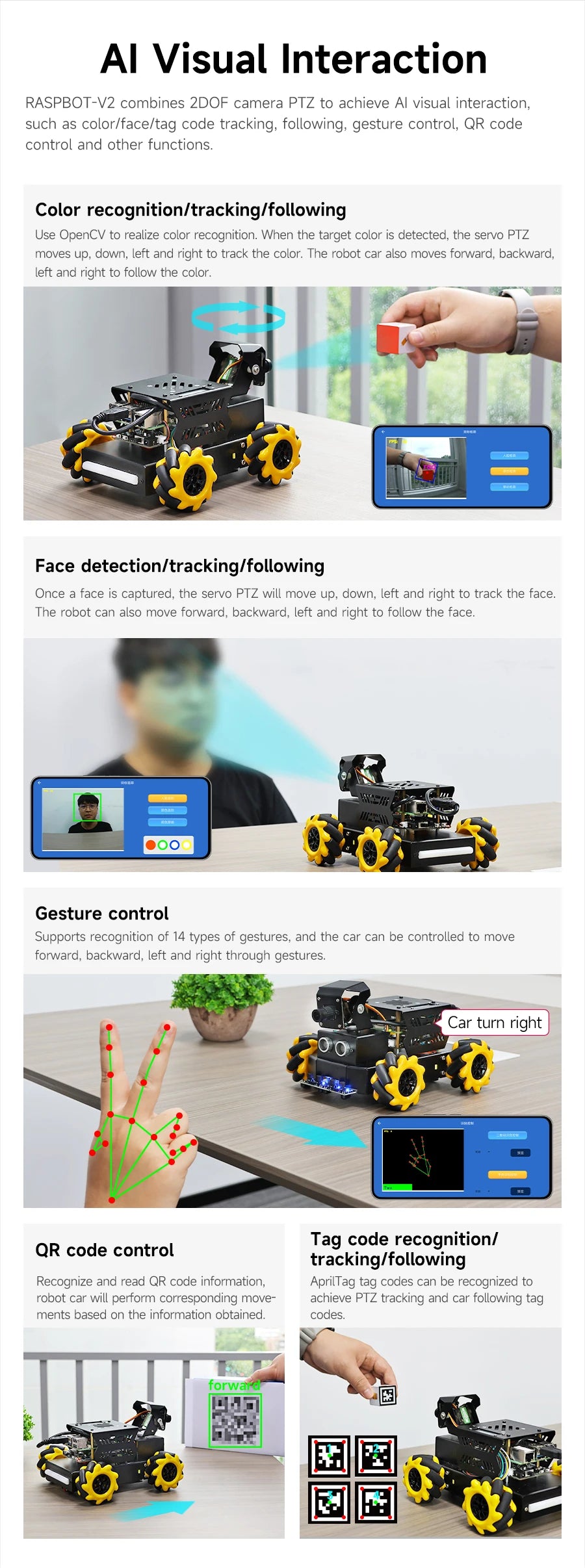 Raspberry Pi 5 4WD Mecanum Robot Car AI Large Model With Camera DIY Educational ROS2-Humble Python Programming Set for Beginners