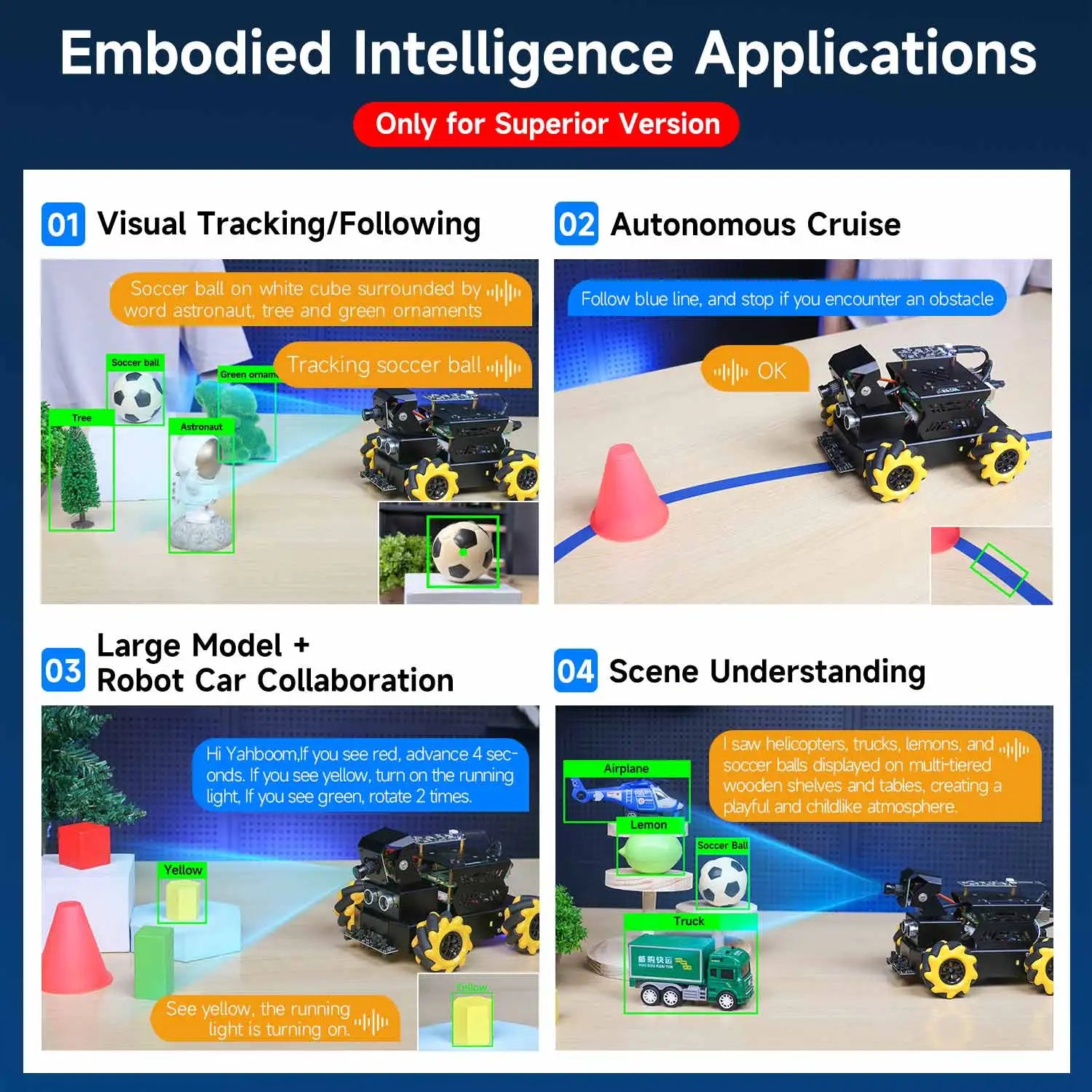 Raspberry Pi 5 4WD Mecanum Robot Car AI Large Model With Camera DIY Educational ROS2-Humble Python Programming Set for Beginners